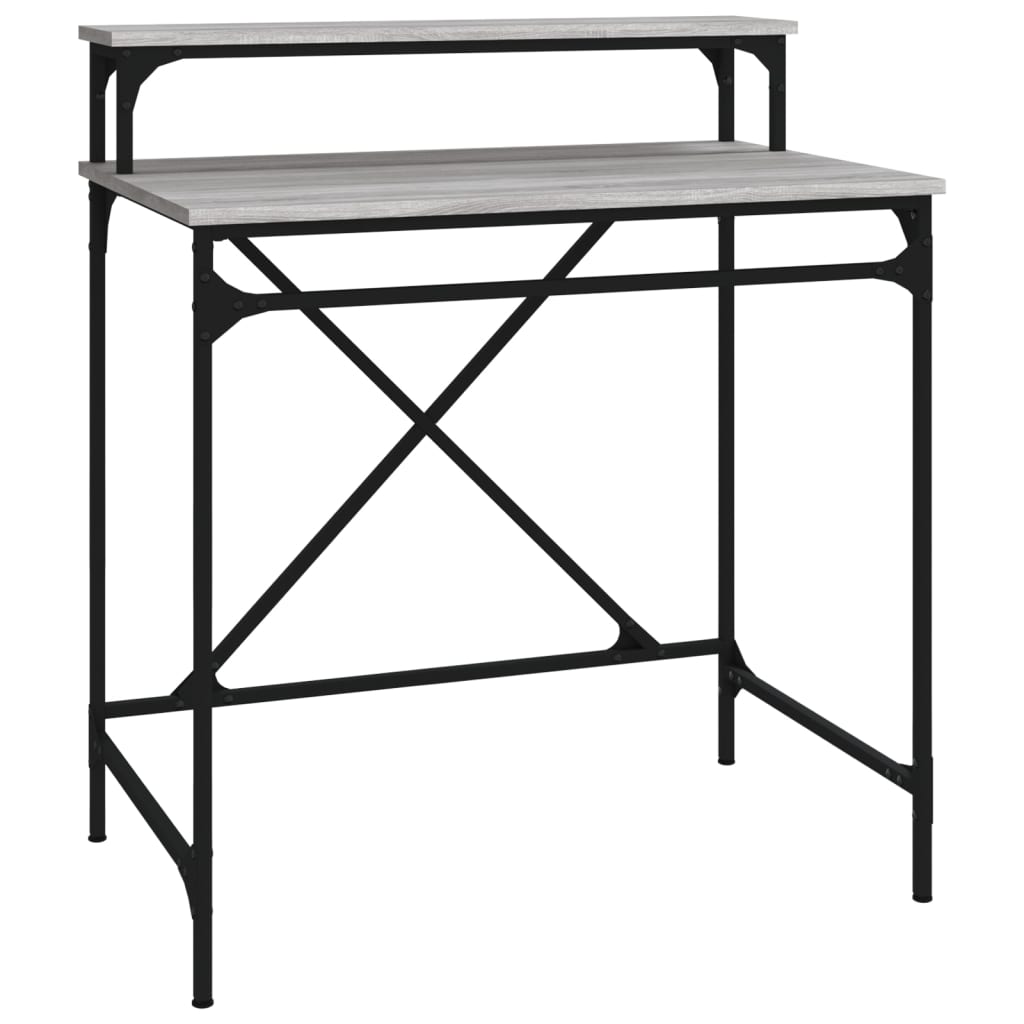 Escritorio - mesa de ordenador de hierro y madera contrachapada sonoma 80x50x90 cm