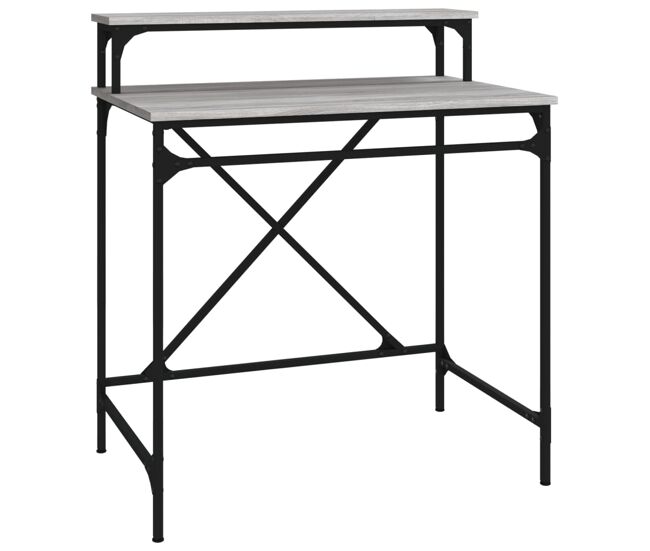 Escritorio - mesa de ordenador de hierro y madera contrachapada sonoma 80x50x90 cm