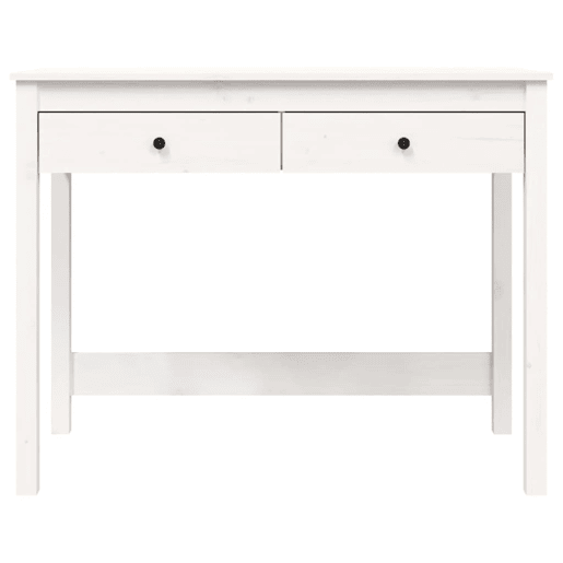 Secretária - Escrivaninha de computador com gavetas 100x50x78 cm pinho maciço branco
