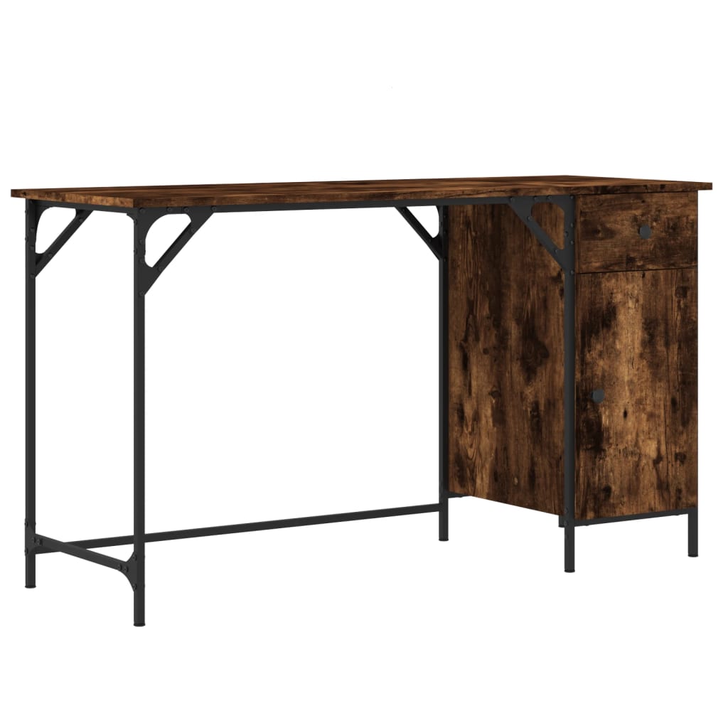 Escritorio - mesa de ordenador ordenador madera ingeniería roble humo 131x48x75 cm