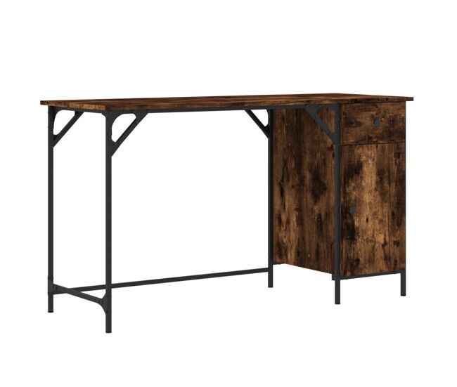 Escritorio - mesa de ordenador ordenador madera ingeniería roble humo 131x48x75 cm