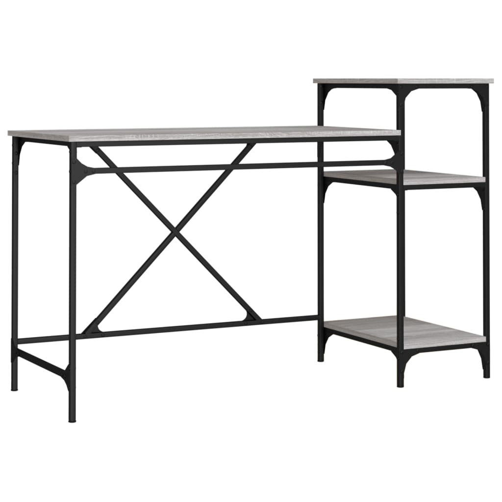 Escritorio - Mesa de Ordenador 135x50 Roble/ Gris