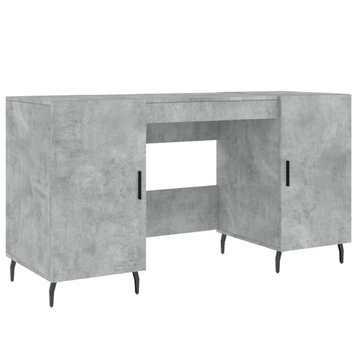 Secretária Escrivaninha de computador - 140x50x75 cm derivados de madeira cinza cimento