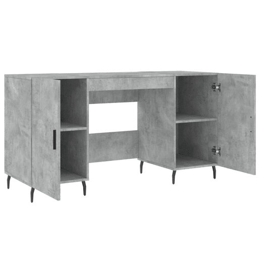 Secretária Escrivaninha de computador - 140x50x75 cm derivados de madeira cinza cimento