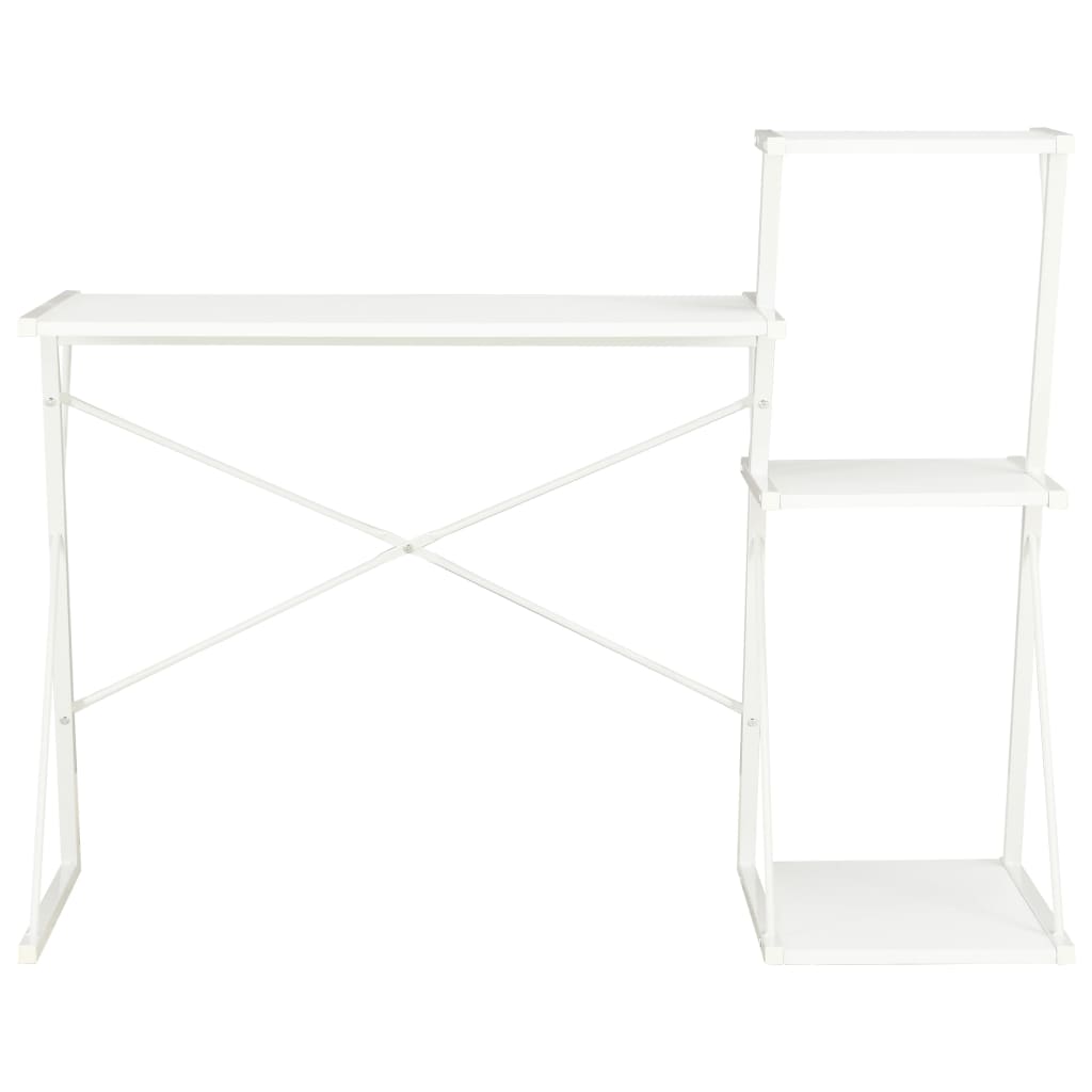 Escritorio - mesa de ordenador con estantería blanco 116x50x93 cm