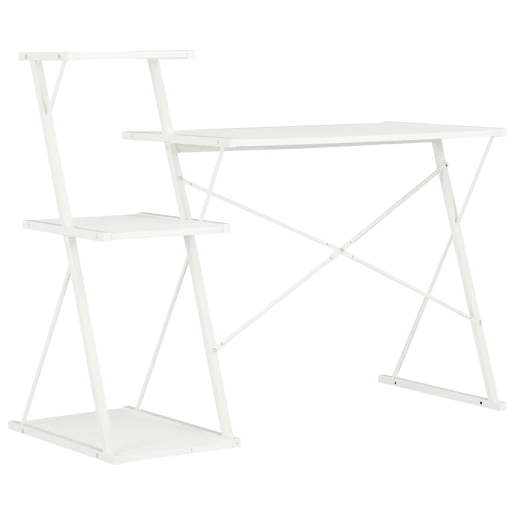 Secretária - Escrivaninha de computador com prateleira 116x50x93 cm branco
