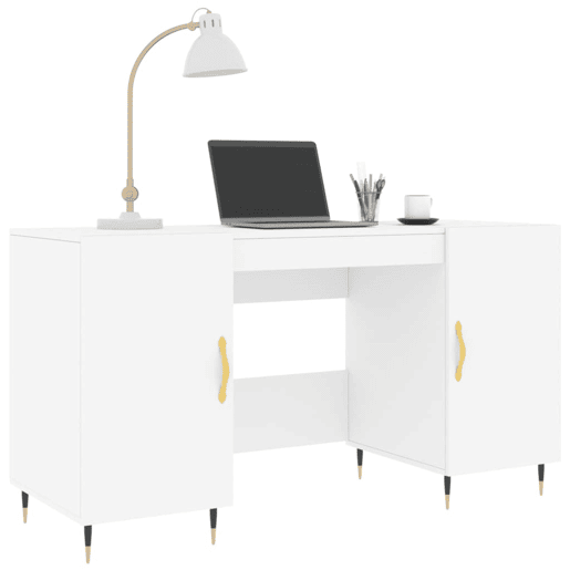 Secretária Escrivaninha de computador - 140x50x75 cm derivados de madeira branco Secretária Escrivaninha de computador - 140x50x75 cm derivados de madeira branco