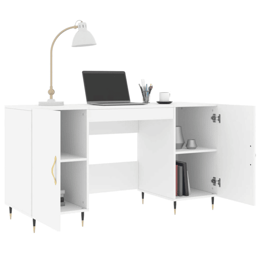Secretária Escrivaninha de computador - 140x50x75 cm derivados de madeira branco Secretária Escrivaninha de computador - 140x50x75 cm derivados de madeira branco