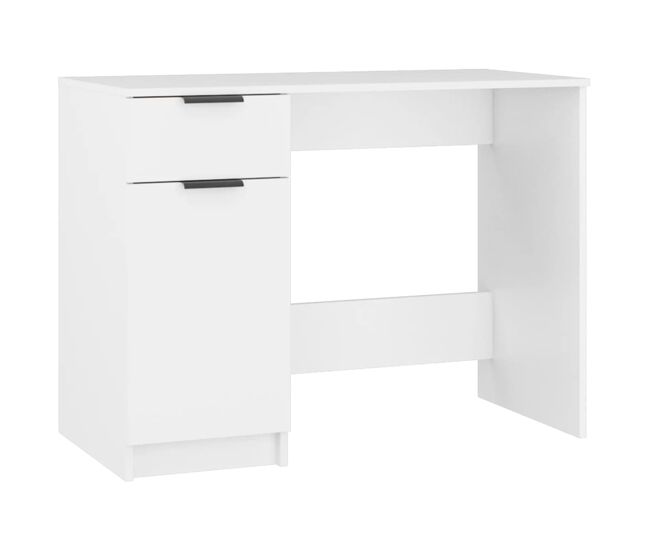 Escritorio - mesa de ordenador de madera contrachapada blanco 100x50x75 cm