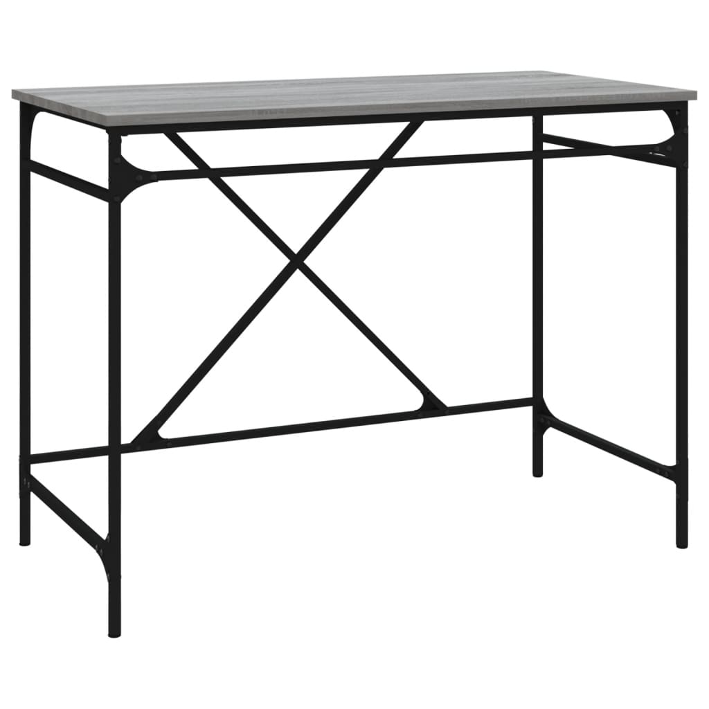 Escritorio - mesa de ordenador hierro madera contrachapada gris sonoma 100x50x75 cm