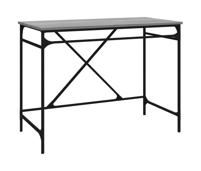 Escritorio - mesa de ordenador hierro madera contrachapada gris sonoma 100x50x75 cm