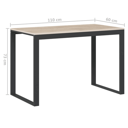 Secretária - Mesa de computador 110x60x73 cm contraplacado pretocarvalho Secretária - Mesa de computador 110x60x73 cm contraplacado pretocarvalho