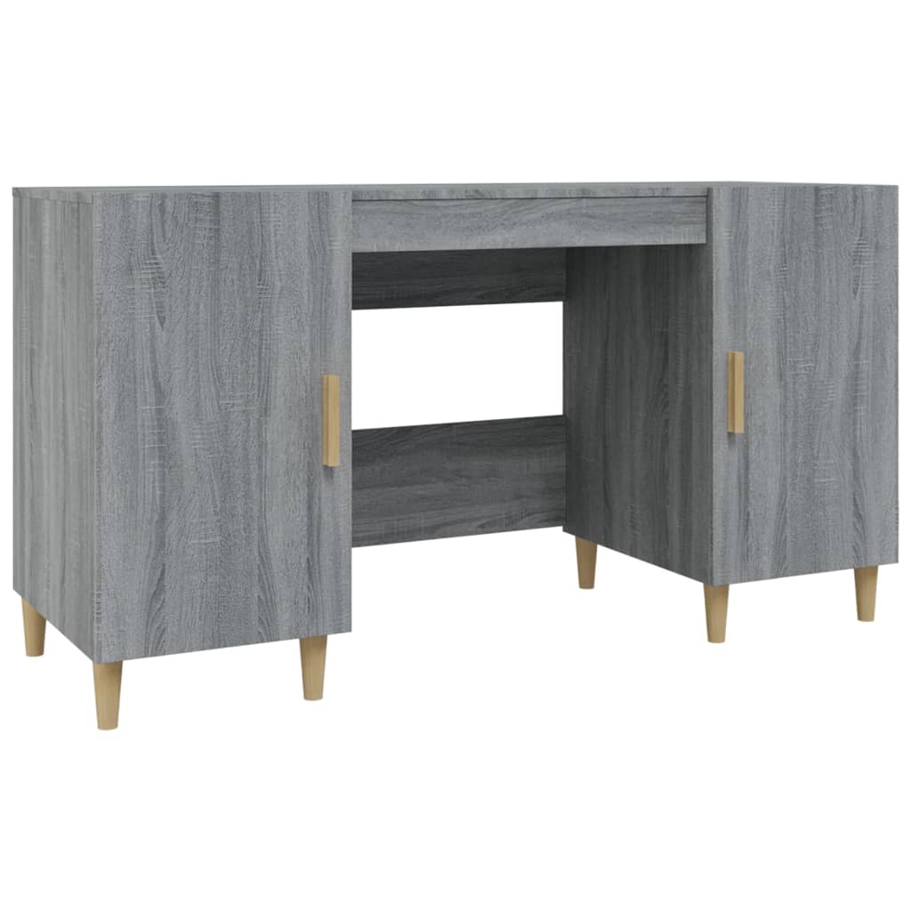 Escritorio - Mesa de Ordenador 140x50 Roble/ Gris