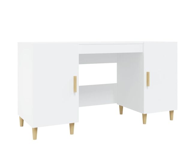 Escritorio - mesa de ordenador de madera contrachapada blanco 140x50x75 cm