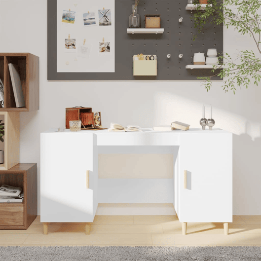 Secretária Escrivaninha de computador - 140x50x75 cm derivados de madeira branco