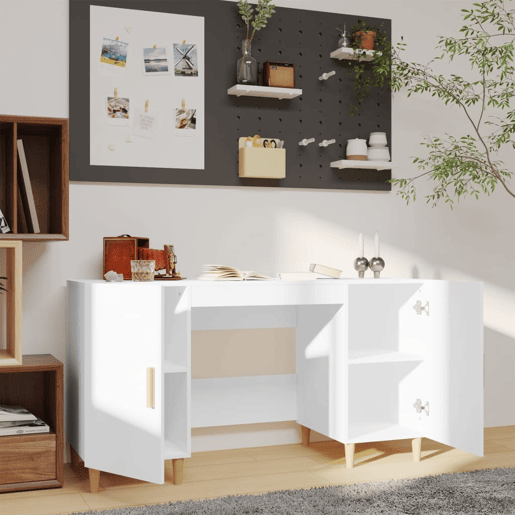 Secretária Escrivaninha de computador - 140x50x75 cm derivados de madeira branco