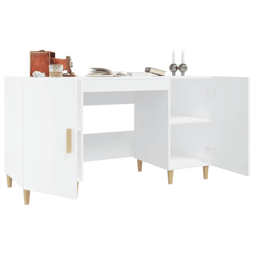 Secretária Escrivaninha de computador - 140x50x75 cm derivados de madeira branco