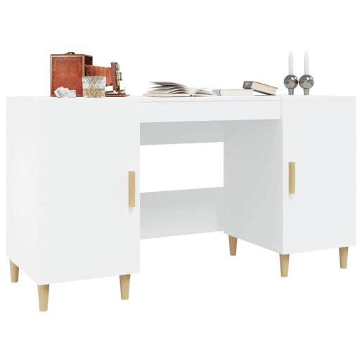 Secretária Escrivaninha de computador - 140x50x75 cm derivados de madeira branco