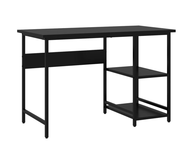 Escritorio - mesa de ordenador para ordenador de mdf y metal negro 105x55x72 cm