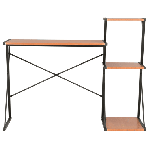Secretária - Escrivaninha de computador com prateleira 116x50x93 cm preto e castanho