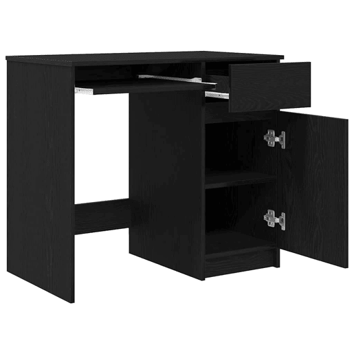 Secretária Escrivaninha de computador - 86x49x76 cm derivados de madeira cor carvalho preto