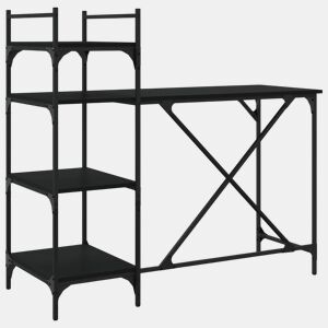 Secretária - Escrivaninha de computador com prateleiras 120x47x109 cm preto