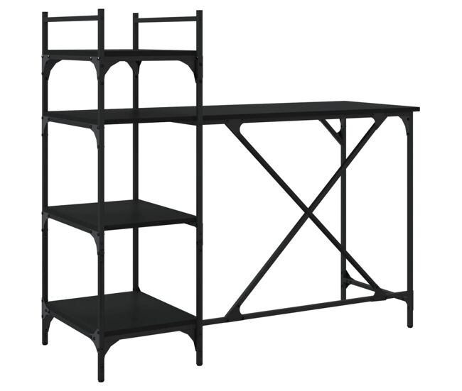 Escritorio - Mesa de Ordenador para ordenador con estantes negro 120x47x109 cm