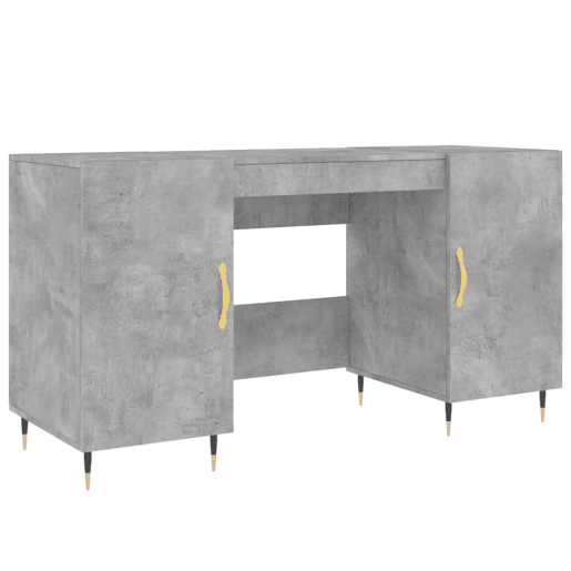 Secretária Escrivaninha de computador - 140x50x75 cm derivados de madeira cinza cimento