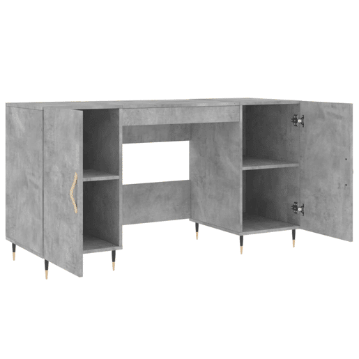 Secretária Escrivaninha de computador - 140x50x75 cm derivados de madeira cinza cimento