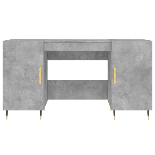 Secretária Escrivaninha de computador - 140x50x75 cm derivados de madeira cinza cimento