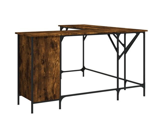 Escritorio - mesa de ordenador madera de ingeniería roble ahumado 141x141x75 cm