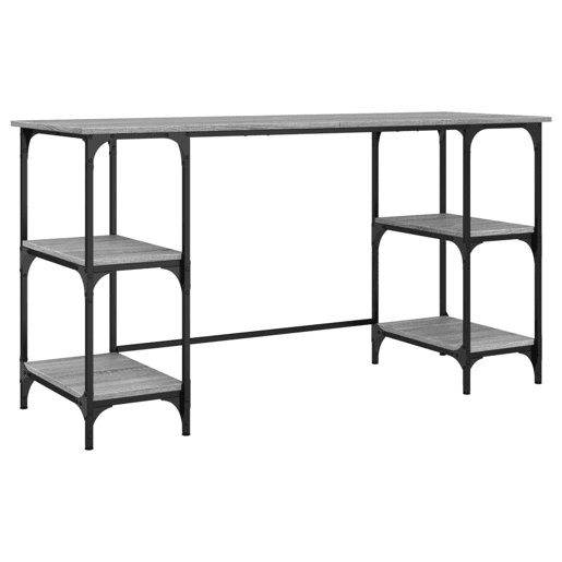 Secretária Escrivaninha de computador - 140x50x75 cm metalderivados de madeira cinza sonoma