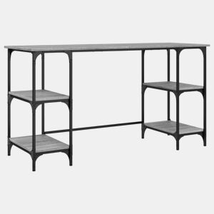 Secretária Escrivaninha de computador - 140x50x75 cm metalderivados de madeira cinza sonoma