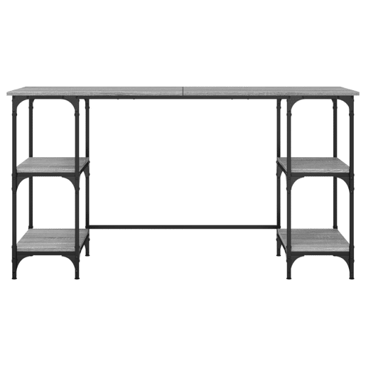 Secretária Escrivaninha de computador - 140x50x75 cm metalderivados de madeira cinza sonoma