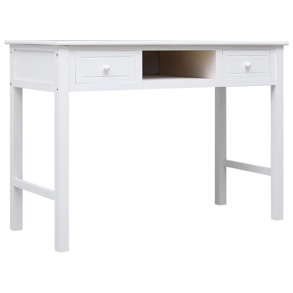 Escritorio - mesa de ordenador de madera blanco 110x45x76 cm
