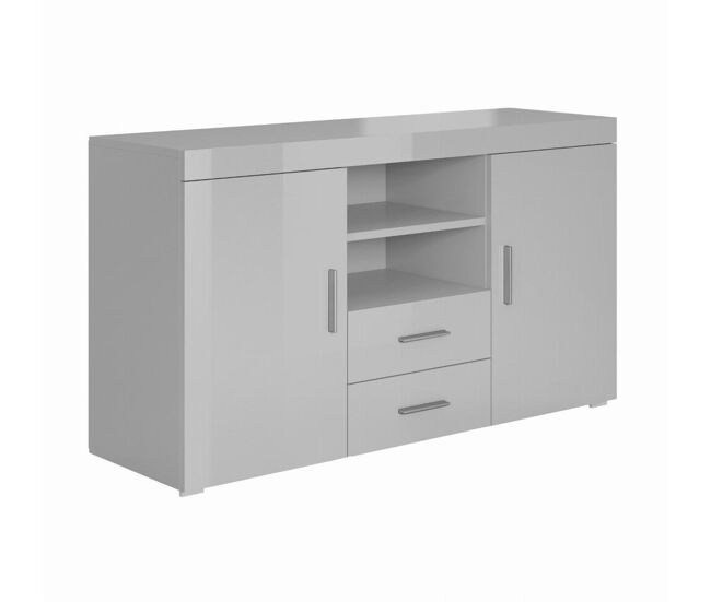 Aparador salón comedor gris 140x40x80 2 puertas 2 cajones roque muebles bonitos