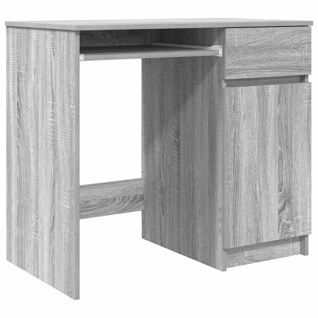 Escritorio - Mesa de Ordenador 86x49 Roble/ Gris