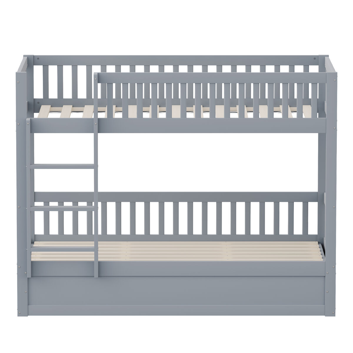 litera infantil 90  200 cm - sistema hidraulico de almacenamiento robusta y duradera para ninos - gris