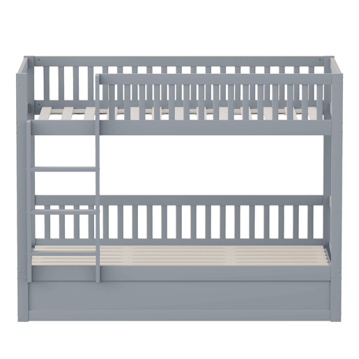 Cama infantil 90 * 200 cm - Sistema hidráulico de arrumação, robusta e duradoura, para crianças - Cinza