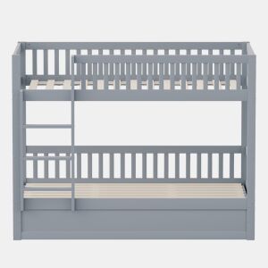 Cama infantil 90 * 200 cm - Sistema hidráulico de arrumação, robusta e duradoura, para crianças - Cinza