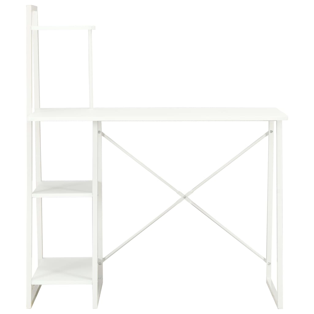 Escritorio - mesa de ordenador con estantería blanco 102x50x117 cm