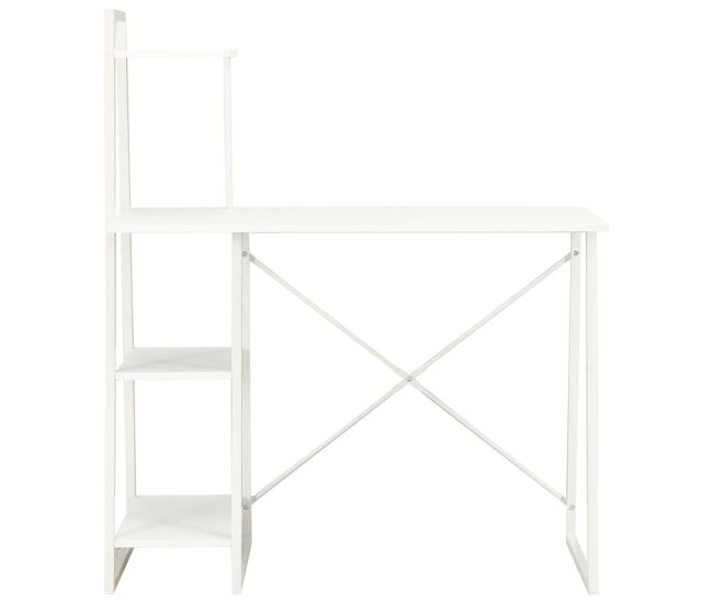 Escritorio - mesa de ordenador con estantería blanco 102x50x117 cm