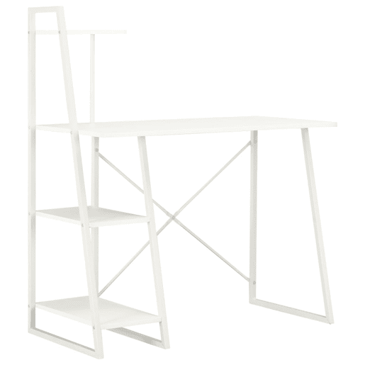 Secretária - Escrivaninha de computador com unidade de prateleiras 102x50x117 cm branco