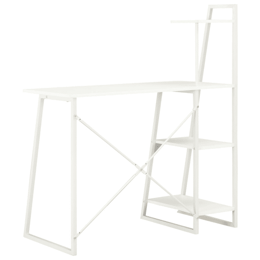 Secretária - Escrivaninha de computador com unidade de prateleiras 102x50x117 cm branco