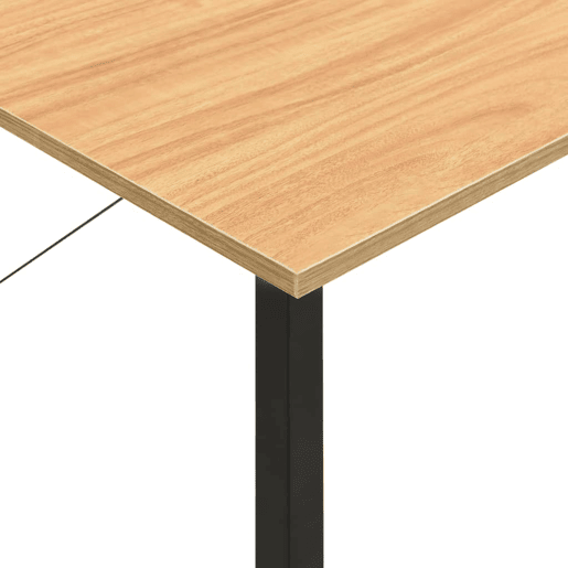 Secretária - Escrivaninha de computador p PC 80x40x72 cm MDF e metal pretocarvalho-claro