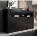 Aparador Salón comedor 3 puertas LED Aker Muebles Bonitos 155 Aparador Salón comedor 3 puertas LED Aker Muebles Bonitos 155 Negro