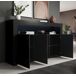 Aparador Salón comedor 3 puertas LED Aker Muebles Bonitos 155 Aparador Salón comedor 3 puertas LED Aker Muebles Bonitos 155 Negro