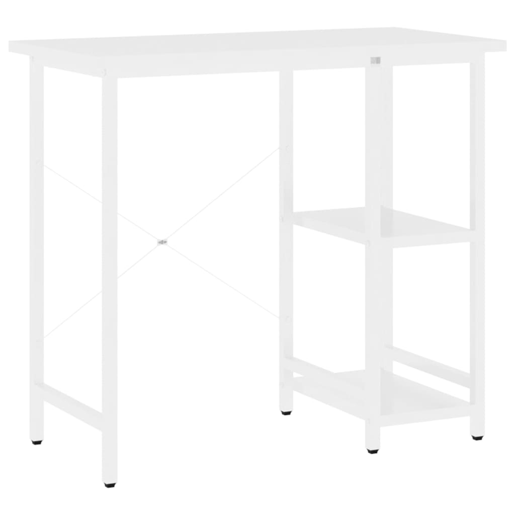 Escritorio - mesa de ordenador para ordenador de mdf y metal blanco 80x40x72 cm