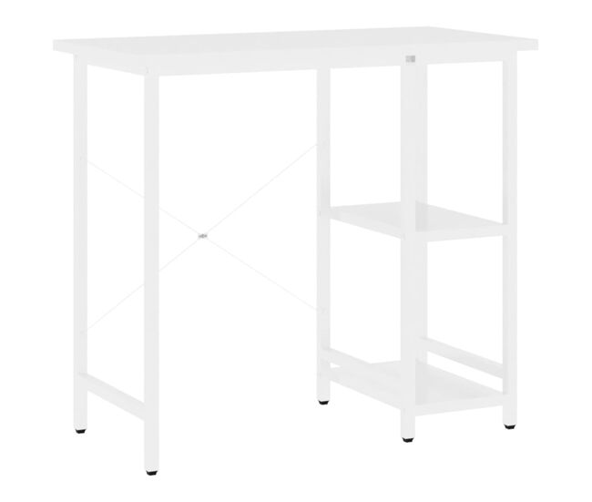 Escritorio - mesa de ordenador para ordenador de mdf y metal blanco 80x40x72 cm