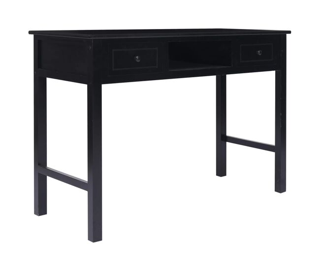 Escritorio - mesa de ordenador de madera negro 110x45x76 cm